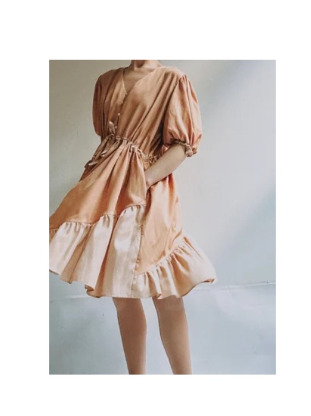Leanne Marshall dress medium silk Suzette dress clay blush